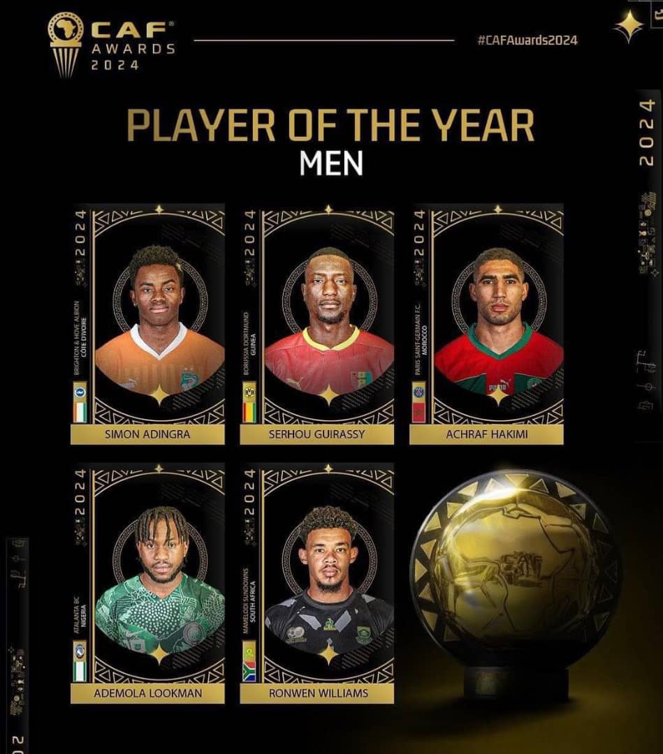 Ballon d'Or Africain 2024 : Les 5 finalistes en lice pour le prestigieux trophée